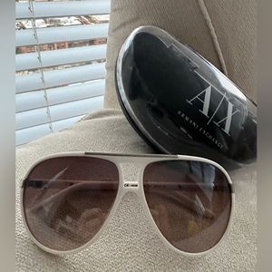 Armani Exchange Aviator Sunglasses White